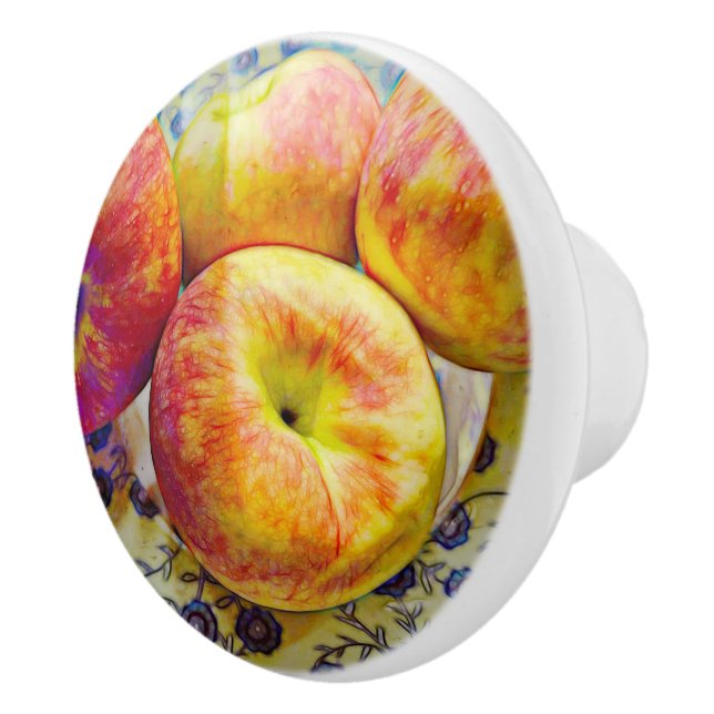 Keramisk Knopp med Äppelskål (Höger)