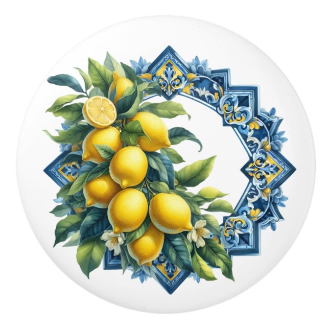 Keramisk knopp med citroner (Framsidan)