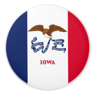 Keramisk knopp med flagga av Iowa State, USA