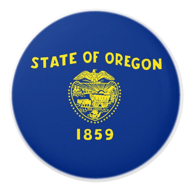 Keramisk knopp med flagga av Oregon State, USA (Framsidan)