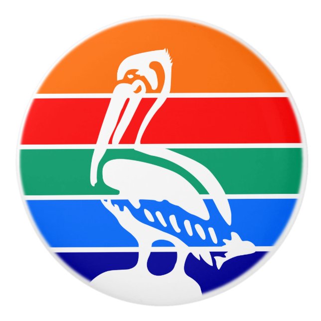 Keramisk knopp med flagga av St., Petersburg (Framsidan)