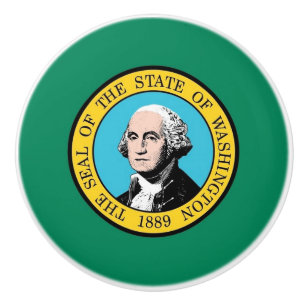 Keramisk knopp med flagga av Washington State