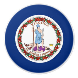 Keramisk knopp med flagga från delstaten Virginia,