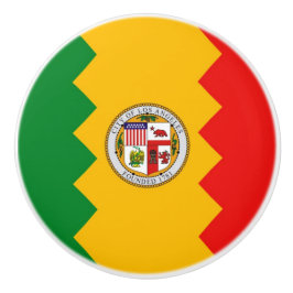 Keramisk knopp med flagga från Los Angeles, USA