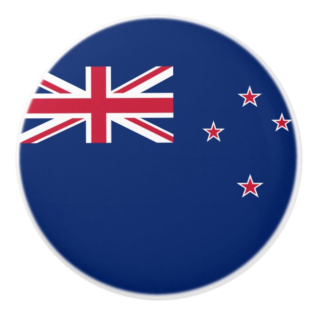 Keramisk knopp med flagga från Nya Zeeland (Framsidan)