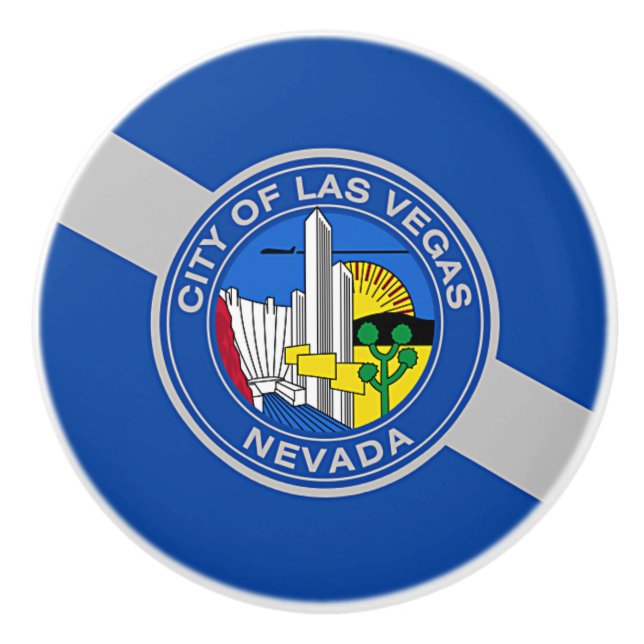 Keramisk knopp med flagga Las Vegas, USA (Framsidan)