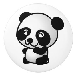 Keramisk knopp. Panda. Knopp