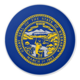 Keramisk knopp pull with flagga of Nebraska, USA