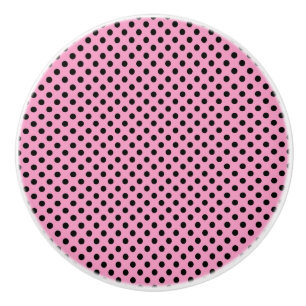 Keramisk knopp/svart Polka dots-Rosa-bakgrund Knopp