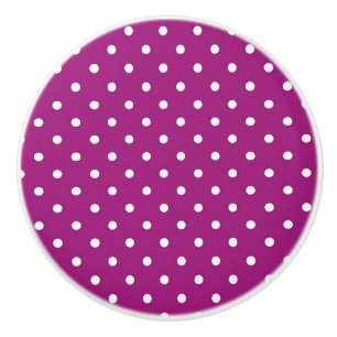Keramisk knopp/vit Polka dots-Lila-bakgrund Knopp
