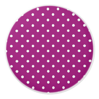 Keramisk knopp/vit Polka dots-Lila-bakgrund Knopp