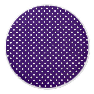 Keramisk knopp/vit Polka dots-Lila-bakgrund Knopp