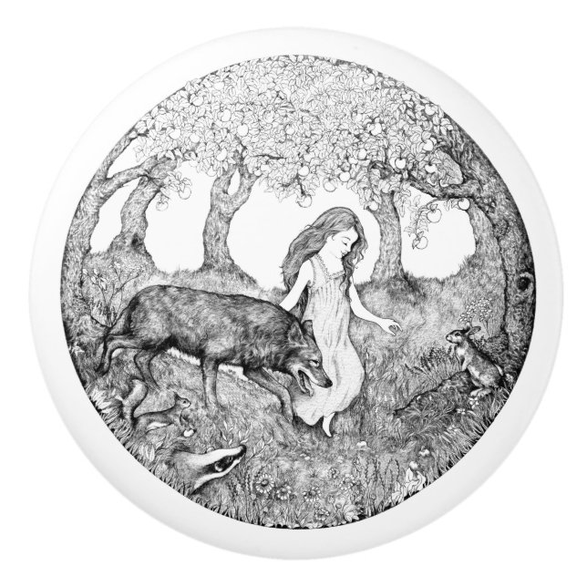 Keramisk knoppdesign av Rebekah skåpbil Kan Knopp (Framsidan)