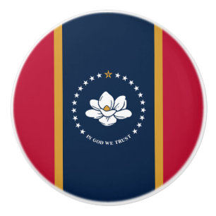 Keramisk knoppdrag med flagga från Mississippi Sta Knopp