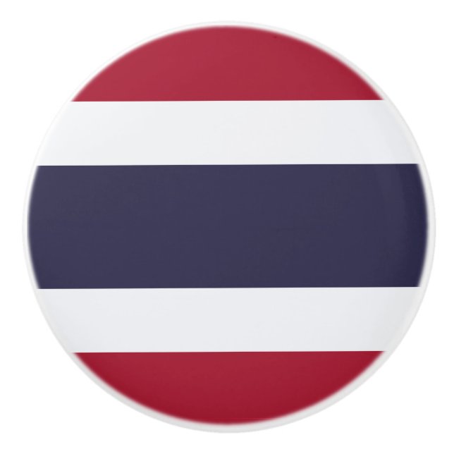 Keramisk knoppdrag med Thailands flagga Knopp (Framsidan)