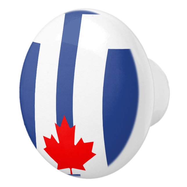 Keramisk knoppdrag med Torontos flagga, Kanada Knopp (Höger)