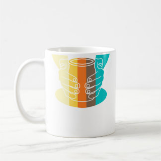 Keramisk Konstnär Vintage Stil Krukmakeri Kaffemugg