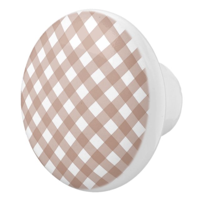 Keramisk låda/dörrdragning - Rosa Beige Lattice Knopp (Höger)