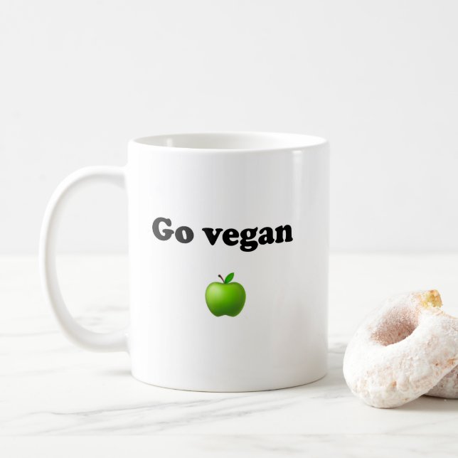 Keramisk mugg med Go Vegan-design (Med munk)