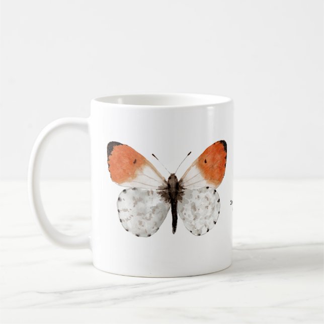 Keramisk mugg med Orange-tip fjärilsdesign (Vänster)