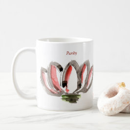 Keramisk mugg med renhetsdesign med lotusblomma
