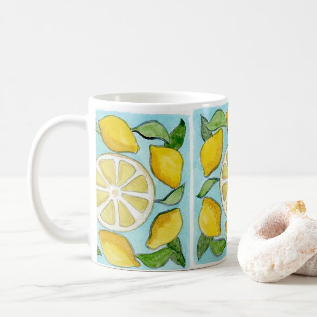 Keramisk mugg med siciliansk citrondesign (Med munk)