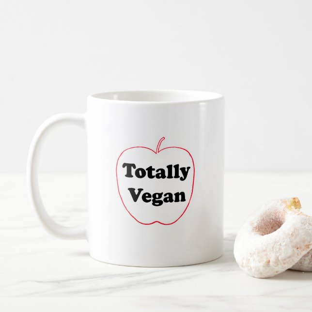 Keramisk mugg med "Totally Vegan" motiv (Med munk)