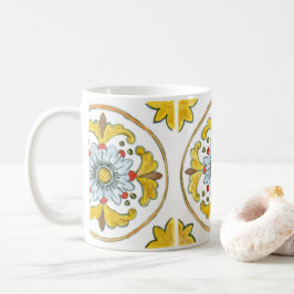 Keramisk mugg med traditionell siciliansk plattdes