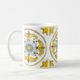 Keramisk mugg med traditionell siciliansk plattdes