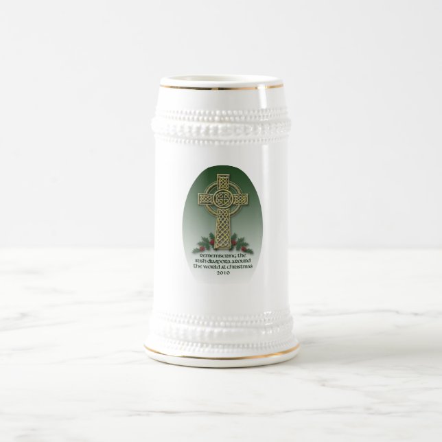 Keramisk öl Stein för irländsk Diasporajul Sejdel (Center)