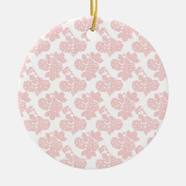 Keramisk Ornament | Blommig Cirkel – Julstämning (Framsidan)
