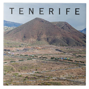 Keramisk panel i Teneriffas vulkaniska landskap Kakelplatta