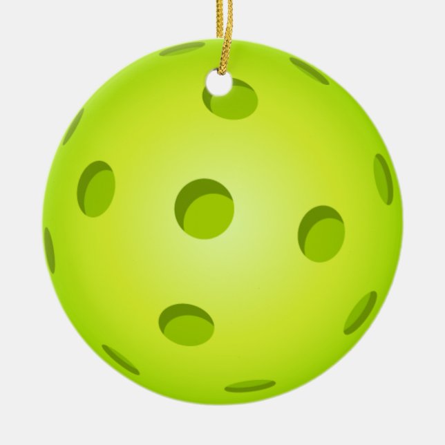 Keramisk Pickleball julprydnad - cirkla Julgransprydnad Keramik (Framsidan)