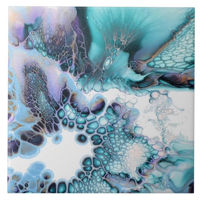 Keramisk platta - Abstrakt Alcohol Bläck Giclee Pr Kakelplatta (Framsidan)