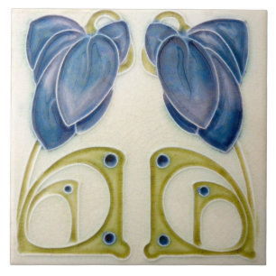 Keramisk platta - Art Nouveau blomplatta Kakelplatta