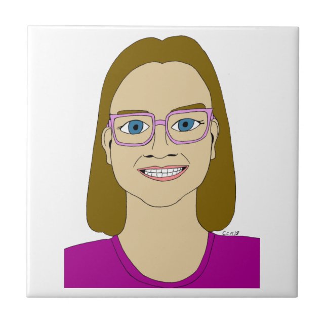 keramisk platta för små flickor kakelplatta (Framsidan)