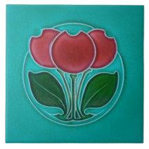 Keramisk platta från art nouveau