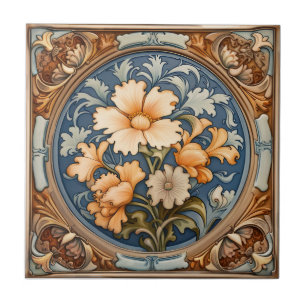 Keramisk platta från art nouveau under 1800-talet kakelplatta