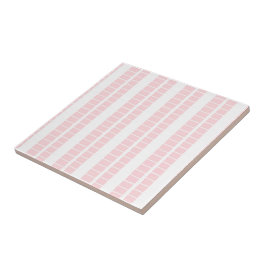 Keramisk platta rosa & vit rand kakelplatta