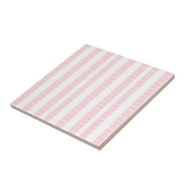 Keramisk platta rosa & vit rand kakelplatta