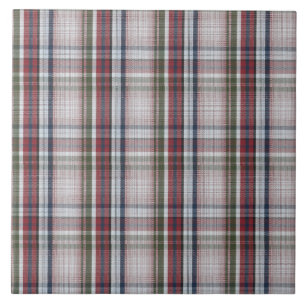 Keramisk platta - skotsk tartan röd blå grön kakelplatta