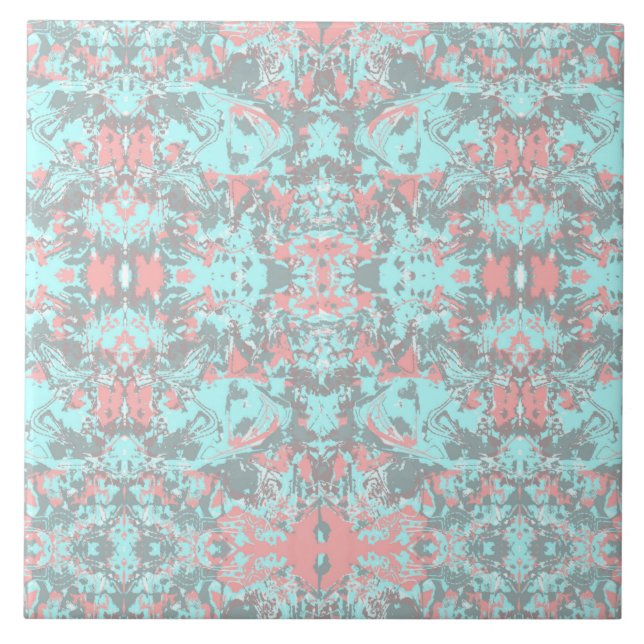 Keramisk platta vid Tropiskt myntverk abstrakt mön Kakelplatta (Framsidan)