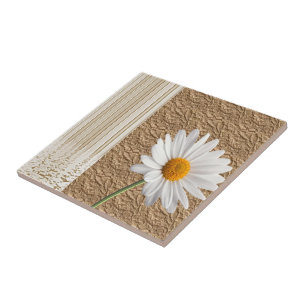 Keramisk platta Vit Tusenskönor Blommig Kakelplatta