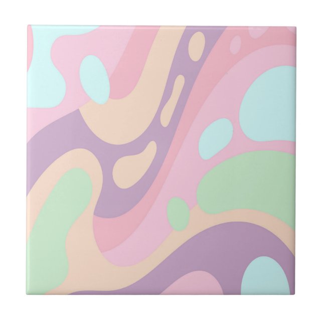 Keramisk plattfärgad pastel kakelplatta (Framsidan)