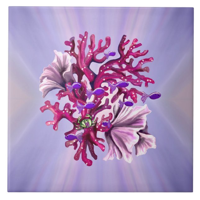 keramisk plattor för sjöjungfru av lila hav kakelplatta (Framsidan)