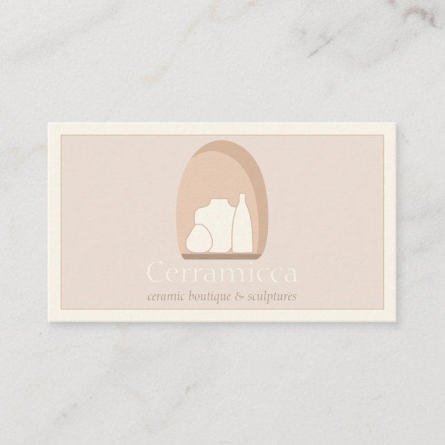 Keramisk potterihandgjord Porcelain Sculpture Vas Visitkort (Framsida)