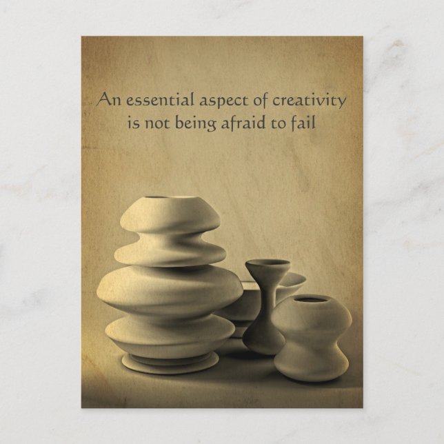 Keramisk pottery still Life Charcol Pencil Sketch Vykort (Framsida)