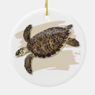 Keramisk prydnad för Hawksbill havssköldpadda Julgransprydnad Keramik