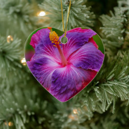 Keramisk prydnad för hibiskusblomma julgransprydnad keramik