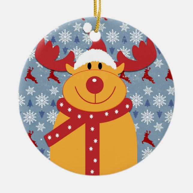 Keramisk prydnad för kall julren julgransprydnad keramik (Framsidan)